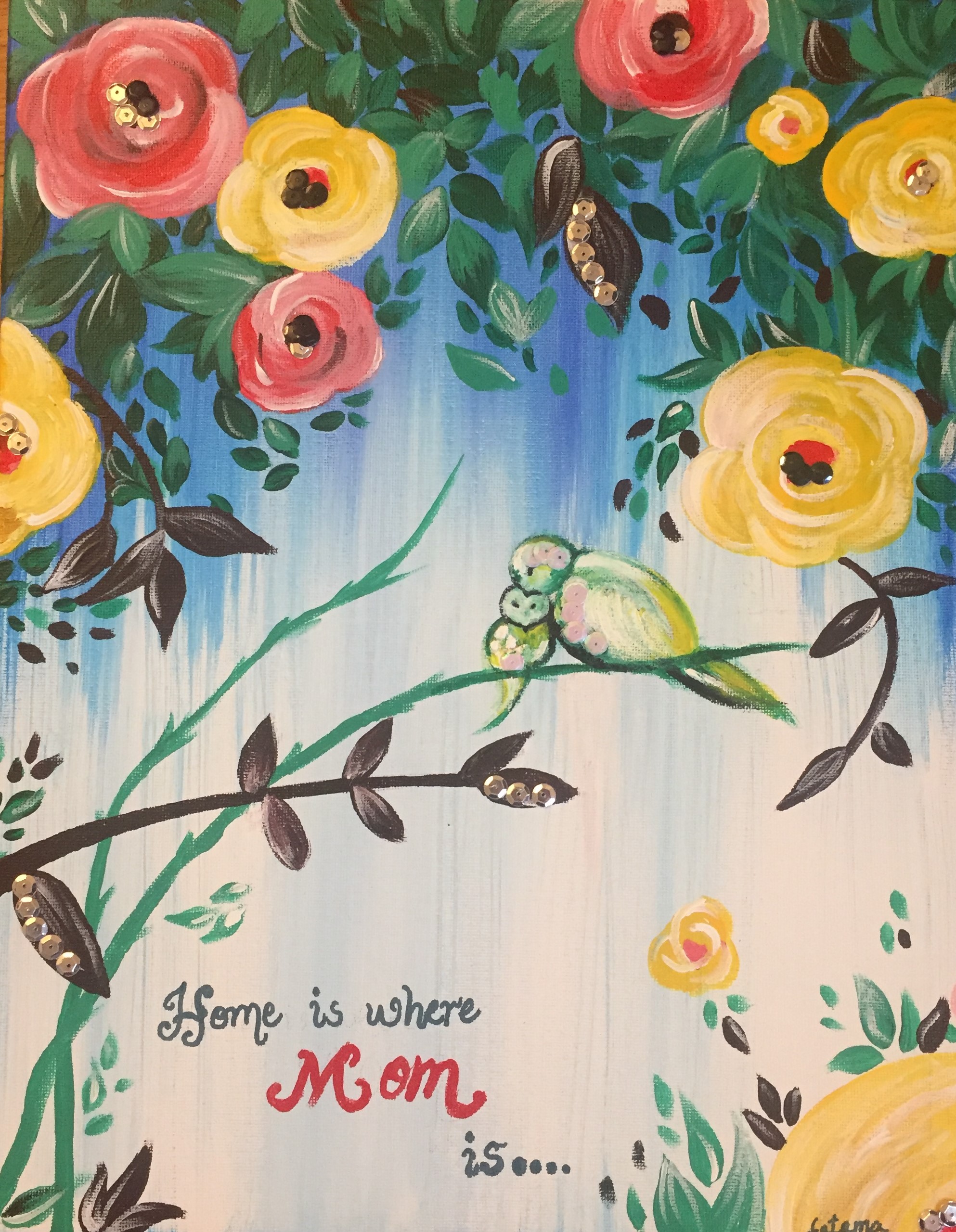 A floral painting for mothers day